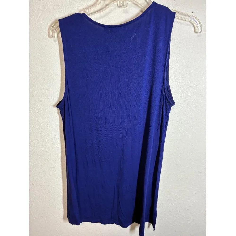 Apt 9 Blouse Sleeveless Embellished Business Casual Blue Size Large